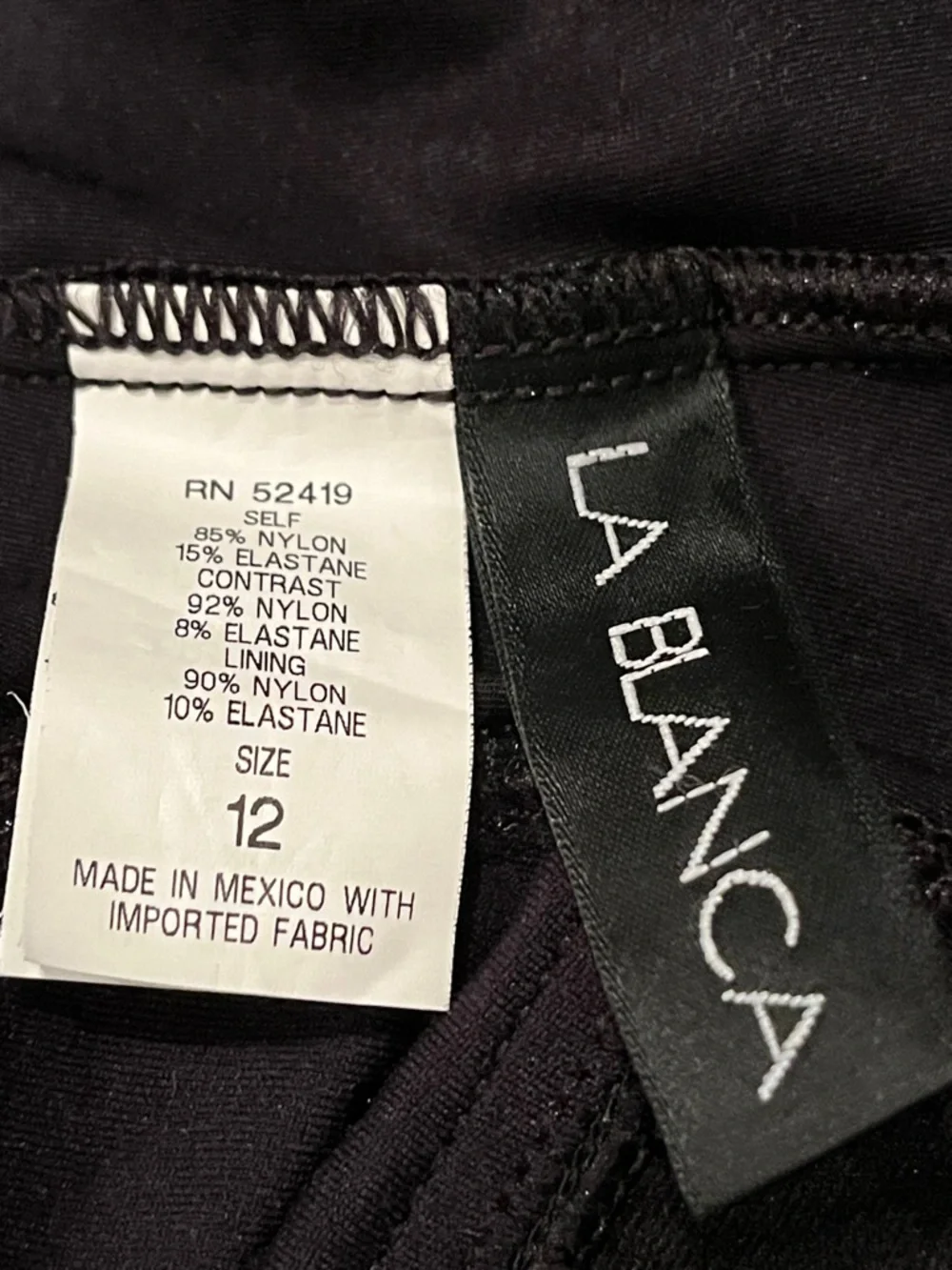 La Blanca Black One-Piece Swimsuit with Twist Front size 12 - Picture 3 of 4